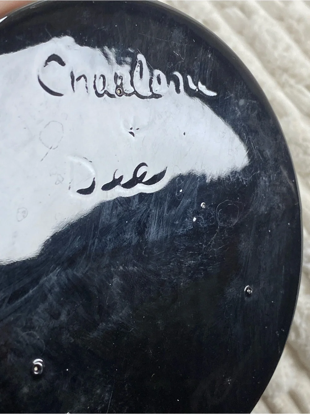 Vintage 1981 Signed Black Chinoiserie Ginger Jar Dark Romantic
